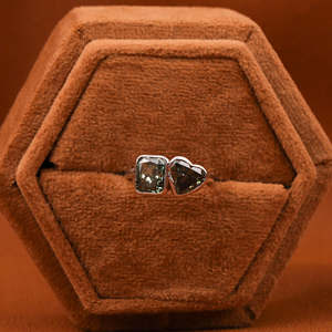 Women's Unique Green Colour Lab Grown Diamond Cvd <b>Ring</b> 18kt Solid Gold With Heart and Radiant Cut Stone <b>Fine</b> Proposal <b>Ring</b> - Product Image 6