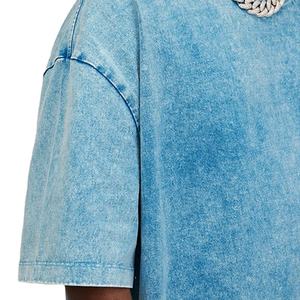 T-shirt vintage surdimensionné 100% coton pour hommes, imprimé vieilli, logo personnalisé, longue bouffée, uni, épais, t-shirt blanc, vente en gros - Product Image 4