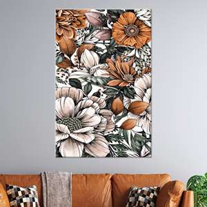 Toile imprimée : Art mural style ferme à motif floral dégradé, encadré style galerie - Product Image 1