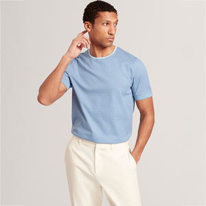 Vente en gros nouveauté Jacquard Dry Fit Gingtto chemises d'entraînement 100% coton mercerisé t-shirt personnalisé pour hommes - Product Image 1