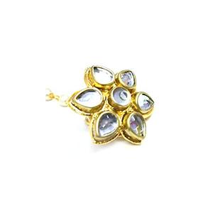 Couronne Tiara Kundan Perle Matha Teeka Borla pour Filles et Femmes, Style Indien - Product Image 2