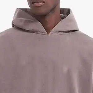 Survêtement à capuche en molleton solide 100% coton pour hommes avec impression personnalisée coupe-vent et respirant couleurs et logo personnalisés - Product Image 3