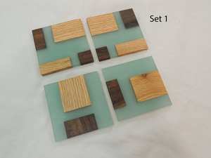 Solid Hardwood and Stone <b>Tea</b> <b>Coaster</b> Set Durable, Lightweight, and Custom Carved Wooden Drink <b>Coasters</b> with Branding Options - Product Image 4