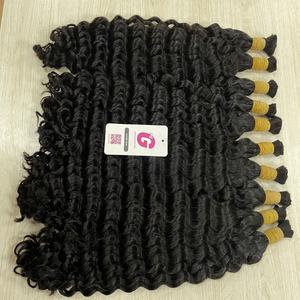 100% Vierge Remy Extension de Cheveux Humains Ondulés Profondes En Vrac Trame Teints Cheveux Indiens Meilleure Qualité - Product Image 4