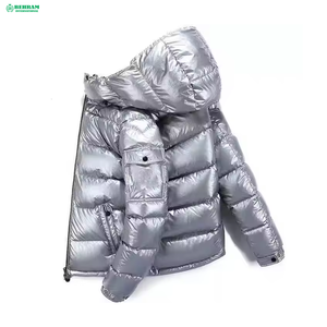 Veste matelassée noire à capuche avec fermeture éclair, coupe-vent, rembourrée de duvet, manteau d'hiver unisexe, style décontracté, coupe régulière, couleur unie - Product Image 6