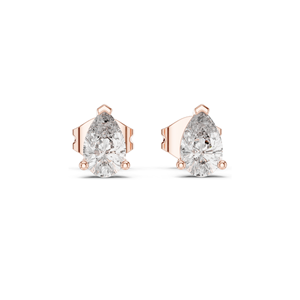 Pendientes de Diamante de Laboratorio en Forma de Pera de 1 Quilate, Claridad VVS-VS, Color EF, Opciones de Oro de 18K, 14K, 10K y Plata 925, Oro Rosa, Amarillo - Product Image 2