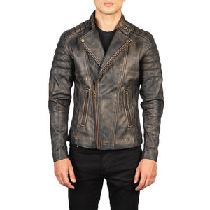 High Quality Men's Fashion Genuine Leather <b>Stand</b> Collar Hood Jacket Breathable Canvas Fabric for Winter Low MOQ Wholesale - Product Image 1