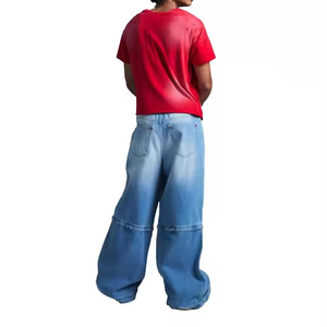 Vente en gros T-shirts unis surdimensionnés lavés à l'acide T-shirt respirant en relief pour hommes Créez votre propre style avec logo et design personnalisés - Product Image 4