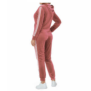 Elegant Winter <b>Velour</b> Heavyweight Sweat Suit Fashionable Hoodie and Pant Set for Ladies with Custom Logo Design <b>Tracksuit</b> Set - Product Image 3