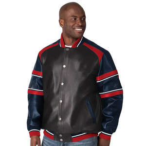 Veste varsity pour homme avec laine mélangée bicolore et manches côtelées - Product Image 3