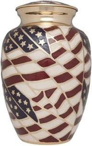 Urne funéraire de style européen en métal de qualité supérieure, motif drapeau américain, pour cendres humaines, capacité de 200 pouces cubes - Product Image 6
