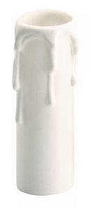 Cubierta para vela blanca con detalle de gota, 86 mm, para portalámparas E27 (Solera 855) - Product Image 1