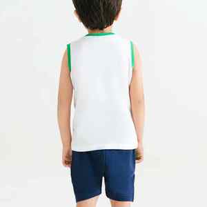 Ensembles de vêtements d'été pour enfants personnalisés 100% coton respirant décontracté impression numérique débardeurs et shorts - Product Image 5