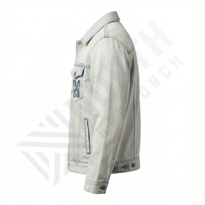 Chaqueta Bomber Vaquera Personalizada con Estampado de Leopardo y Estilo Urbano para Hombre, Chaqueta Cortavientos Deportiva con Cremallera para Exteriores - Product Image 3