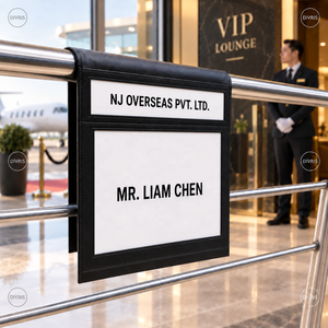 Divris Airport Guest Welcome Board Hanging model Black Leather Name <b>Sign</b> For Hotel Arrival Greeting - Product Image 6