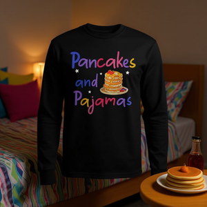 Camiseta de Manga Larga para Fiesta de Pijamas, Diseño de Panqueques y Pijamas, Camiseta Promocional - Product Image 3