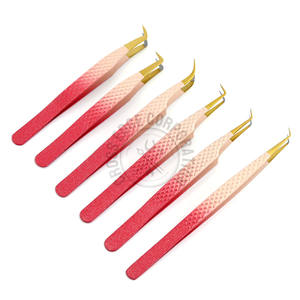 Nuevas Pinzas para Extensión de Pestañas Rosa Brillante, Personalizadas, Finas, 45 90, Volumen Ruso, Sostenibles, Punta Maga Boot, Antideslizantes - Product Image 1