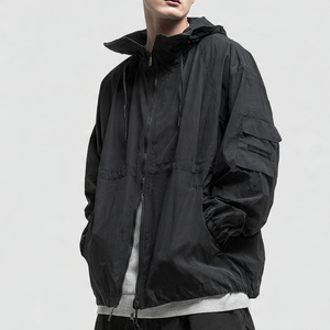 Oversized <b>Windbreaker</b> Rain Coat Men Zipper Waterproof Rain Jacket Mens <b>Camping</b> Hiking <b>Windbreaker</b> Jacket Men's - Product Image 1