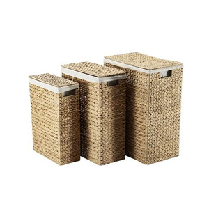 Elegant Eco-Friendly Customizable Color Size Home Organizer Set 3 <b>Water</b> <b>Hyacinth</b> Woven Multifunctional <b>Storage</b> <b>Baskets</b> Efficient - Product Image 4