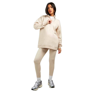 Manufacturer Factory <b>Supplying</b> Women's Eco-friendly 100% Cotton tracksuits 50-400gsm Foam Print Custom Puff Style Winter Hooded - Product Image 1