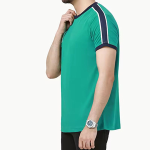 Nouveau design de haute qualité col rond deux tons couleur coton tissu t-shirt pour hommes avec prix de gros - Product Image 4