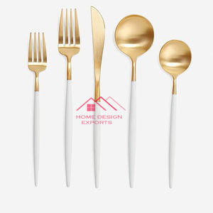 Tenedores Cucharas Vajilla Juego de cubiertos de acero Juego de cubiertos de oro de acero inoxidable Venta caliente Juego de cubiertos de cobre - Product Image 6