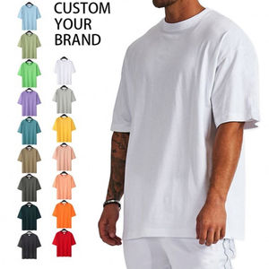 Camiseta de gran tamaño 100 algodón sólido talla grande impresión personalizada bordado Oem Logo hombres entrenamiento gimnasio camiseta manga corta Camisetas - Product Image 3