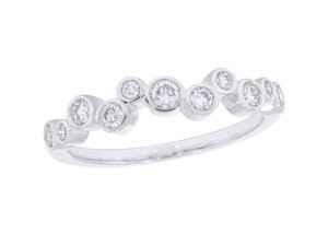 Anillo de boda de burbujas de moissanita cultivadas en laboratorio redondo de 0,44 quilates en oro de 10K/14K/18K y plata de ley - Product Image 3