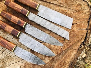 Vente en gros personnalisé Qualité supérieure OEM ODM Service LAMES PRESTIGE Ensemble de 5 couteaux de chef ambidextres faits à la main en acier Damas - Product Image 3