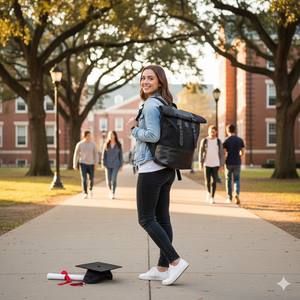 Stylish <b>Vegan</b> Waxed Canvas Polyester Vintage Sports <b>Backpack</b> Unisex Anti-Theft Water-Repellant Waterproof Computer Interlayer - Product Image 2