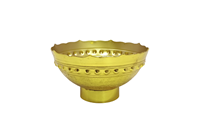 Bol sur piédestal festonné en laiton antique poli, fait main, de luxe, écologique, pour centres de table et événements, base ronde