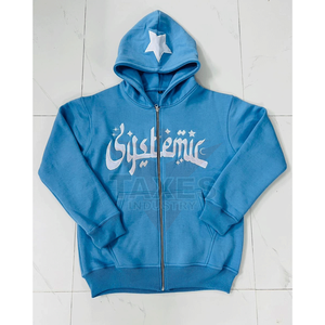 New Clothing Manufacture Breathable Design <b>Men</b> Puff Print Zipper <b>Hoodies</b> 100% Cotton <b>Thick</b> Fleece <b>Men's</b> <b>Hoodies</b> & Sweatshirts - Product Image 1