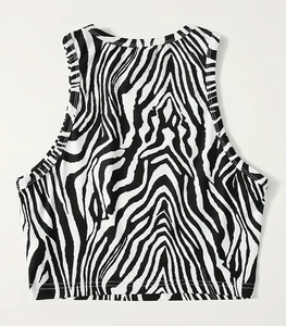 เสื้อยืดครอปสำหรับผู้หญิงเสื้อยืดเอวลอยแขนสั้นสีตัดตามสั่งสำหรับฤดูร้อน - Product Image 2