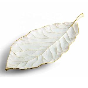 จานเสิร์ฟใบองุ่นดีไซน์ทันสมัยมาใหม่จานทำด้วยมือสำหรับขนมขบเคี้ยวถั่วสลัดและผลไม้เหมาะสำหรับใช้ในครัวโต๊ะ - Product Image 6