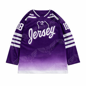 Maillot de hockey personnalisé noir et rouge 2026, maillot de hockey sur glace à manches longues personnalisé avec nom et numéro - Product Image 4