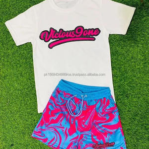 Fourniture d'usine t-shirt et ensemble court uni deux tons été hommes t-shirt et ensemble court streetwear ensembles courts pour hommes - Product Image 2