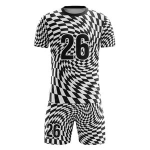 Tenue de football personnalisée violette avec chevron, kit de sublimation, 100 % polyester, séchage rapide, ensemble maillot et short pour équipe, vente en gros - Product Image 6
