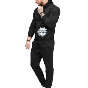 Survêtement à capuche personnalisé à la demande en gros et pantalon de survêtement ensemble hommes deux pièces poids lourd 500GSM ensemble sweat à capuche zippé hommes survêtement - Product Image 1