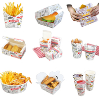 Boîte à hamburger de poulet frit en papier à emporter étanche à l'huile personnalisée Boîtes en papier pour fast-food frites de pommes de terre snack de rue pour déjeuner