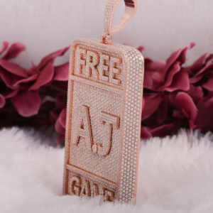 Pendentif personnalisé glacé en argent 925 brillant lettre Hip Hop pendentif pour hommes fabriqué à la main Moissanite diamant pendentif cubain - Product Image 1