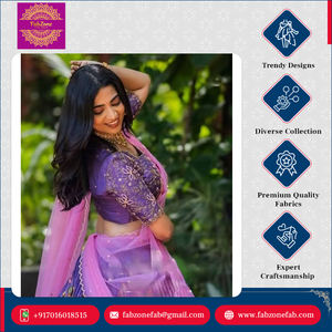 Lehenga Choli de algodón para mujer, estampado Kalamkari de calidad superior con hilo de bordar - Product Image 3