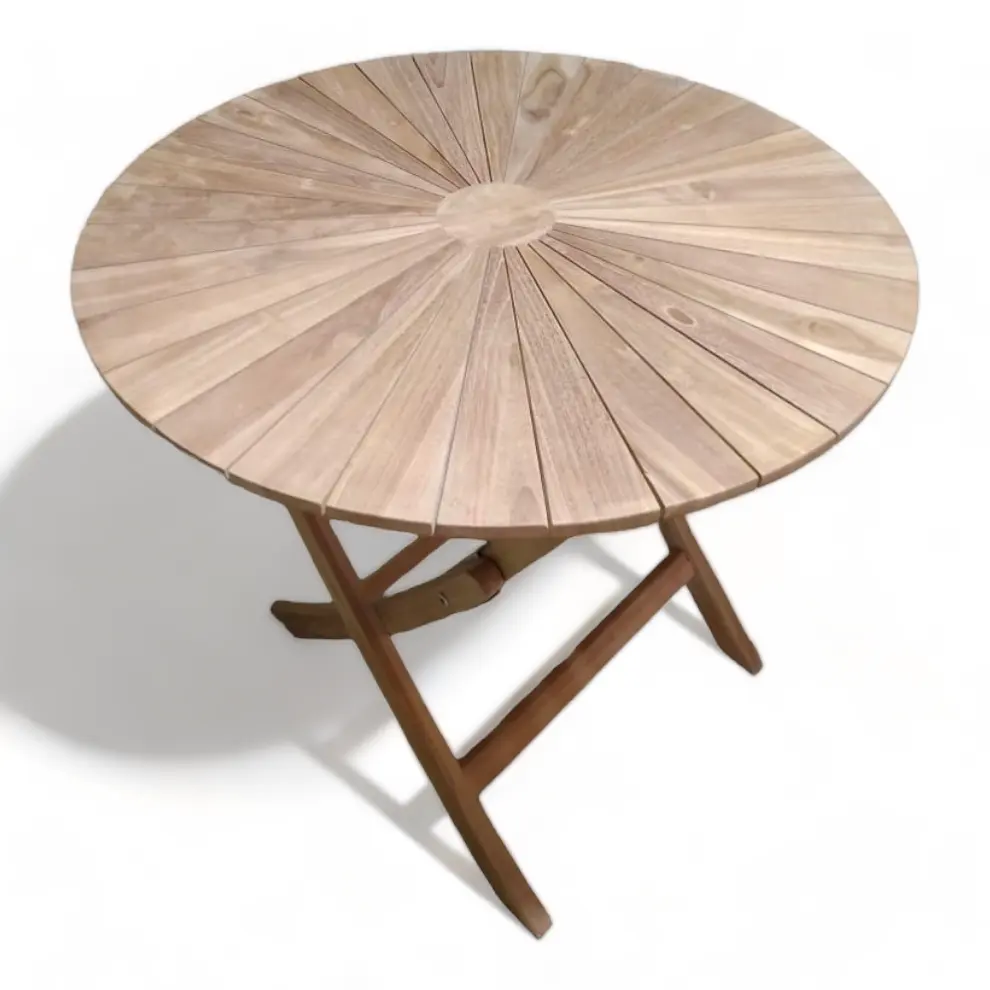 Sun Round Teak Folding Garden Table Outdoor Furniture Best seller premium furniture 2023 Modern Table Round Wooden Sets 4 chairs