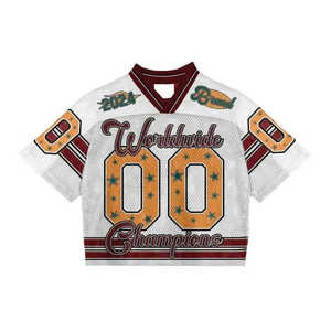 Maillot d'uniforme de football américain personnalisé T-Shirt en maille respirante à manches courtes 100% polyester Couleur et design personnalisables - Product Image 1