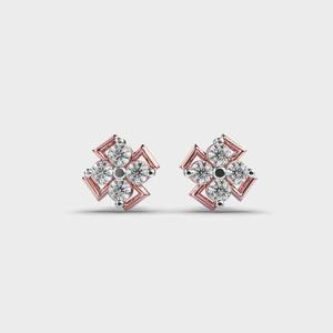 Boucles d'oreilles Halo en diamant d'inspiration vintage artisanale Choix romantique pour les mariages et les anniversaires au meilleur prix - Product Image 2
