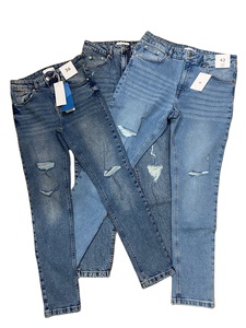 Wholesale Custom Logo <b>Ladies</b> Denim Mom Jeans <b>Pant</b> Cotton Spandex Women's Casual <b>Pants</b> Ripped Effect And OEM Service Allowed - Product Image 5