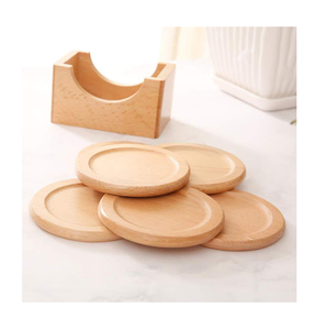 Wooden Drink coaster for Hotels <b>Bar</b>/Unique Design Natural Wood Crafts Beverage Coasters with Holder Hot Selling - Product Image 5