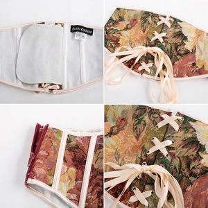 Ceinture de corset <span class=keywords><strong>Goth</strong></span> sous le buste personnalisée pour femmes à lacets serre-taille dans le dos 14 os sans couture Shapewear forme du corps y compris partie bout à bout - Product Image 5