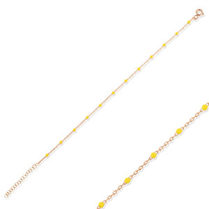 สร้อยข้อมือดีไซน์เคลือบสีเหลือง ชุบทอง ชุบโรเดียม งานฝีมือตุรกี เงินแท้ 925 - Product Image 4