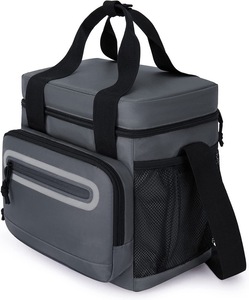 Sac isotherme souple noir avec fermeture éclair, bandoulière, multifonctionnel, sac fourre-tout décontracté - Product Image 5