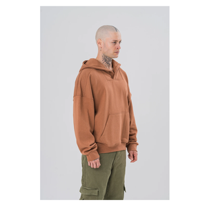 Sudaderas y sudaderas de invierno para hombre bordadas personalizadas de talla grande 100% algodón de gran tamaño con bolsillo - Product Image 3
